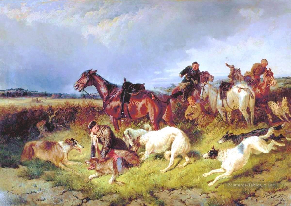 Nikolai Sverchkov chasser le loup classique Peintures à l'huile